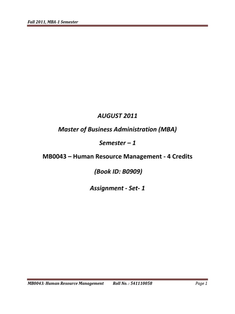 HRM Assignment Overview and Insights | PDF | Human Resource Management ...