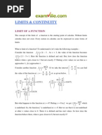 Download CALCULUS LIMITS  CONTINUITY by Examvillecom SN12624524 doc pdf