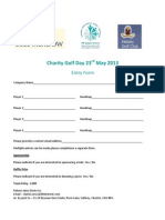 Charity Golf Day 2013 Entry Form