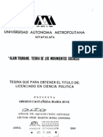 Alain Touraine, Teoria de Los Movimientos Sociales, Tesina para Obtar A Licenciado en Ciencias Politicas