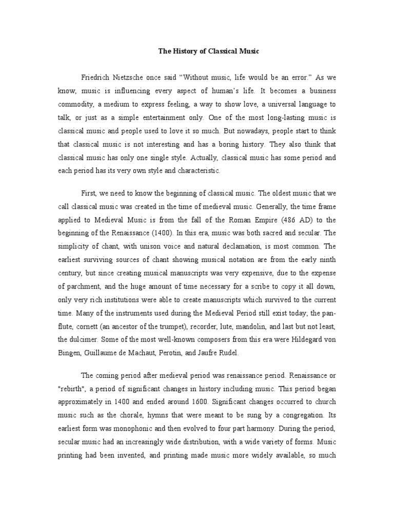 History of Classical Music Essay Composers Classicism