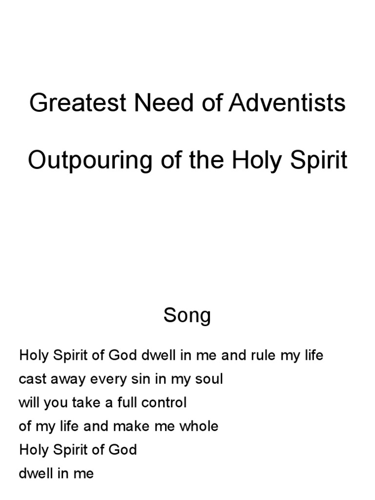 Outpouring of the Holy Spirit | PDF | Adventism | Jesus