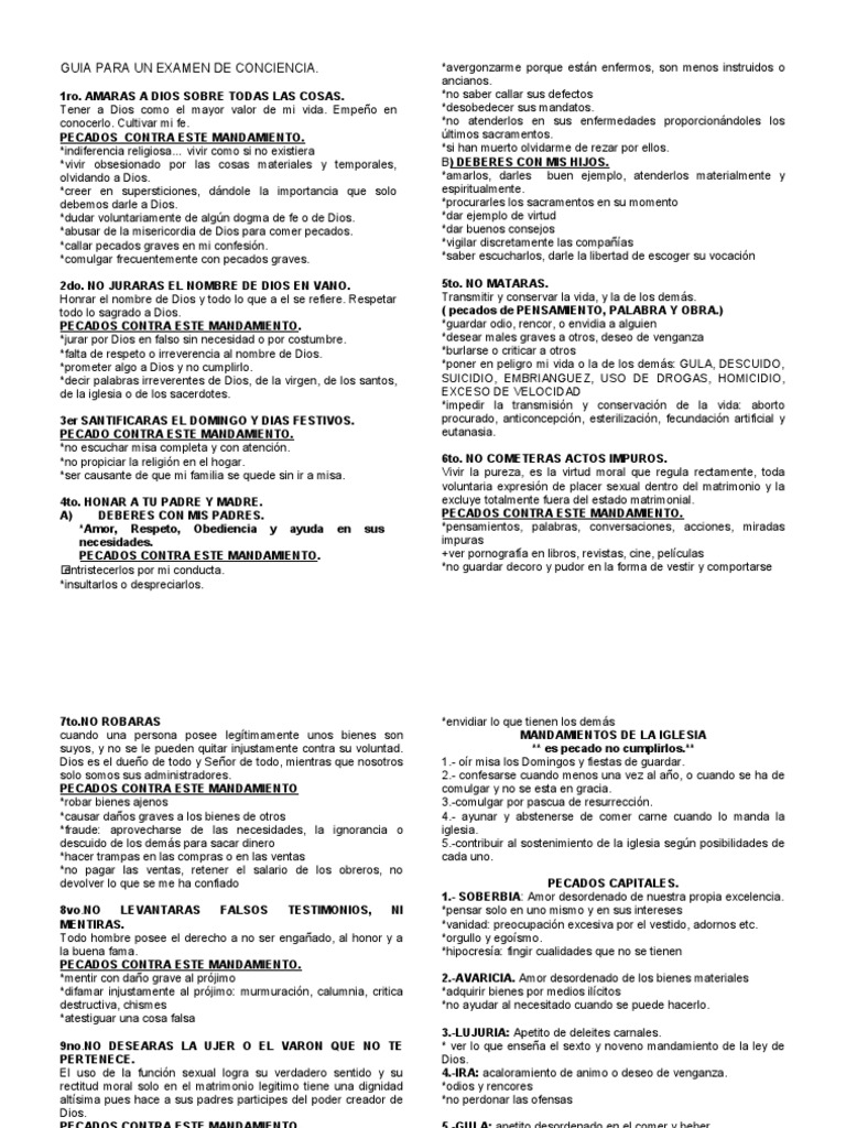Guia para Un Examen de Conciencia