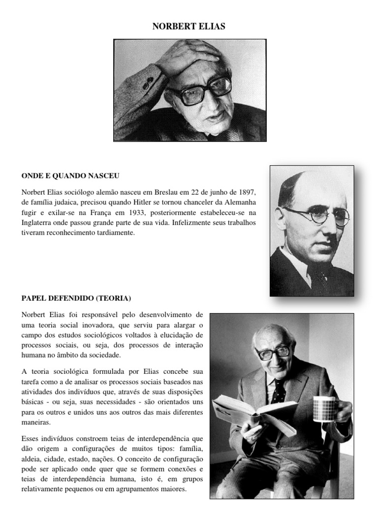 Norbert Elias: vida, teoria e obra do sociólogo alemão | PDF ...