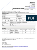 Electronic Ticket Receipt and Itinerary: CWT Johannesburg