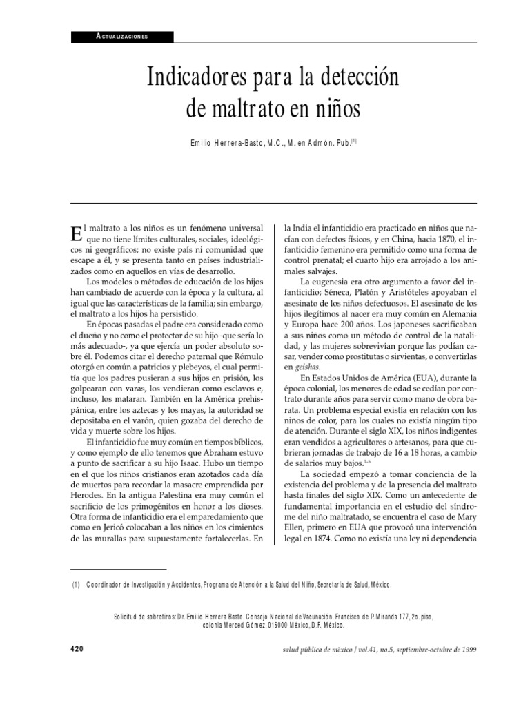 Indicadores para La Detección de Maltrato en Los Niños | PDF | Abuso ...