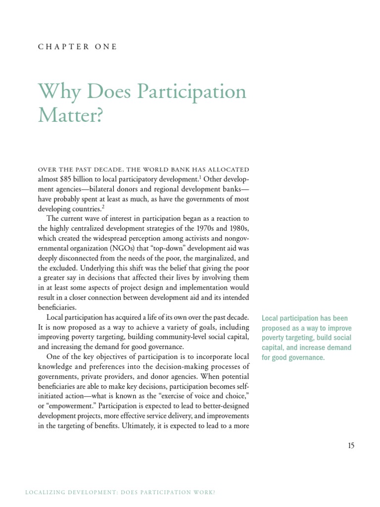Importance of Local Participation in Development | PDF ...