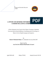 a Study of Senior University Students Communicative Competence