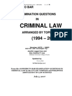 Suggested Answers in Criminal Law Bar Exams 1994 2006