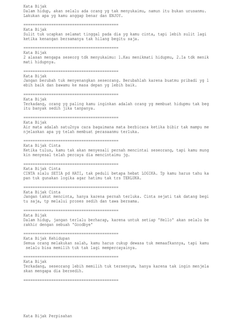 Kata Bijak Kata Bijak