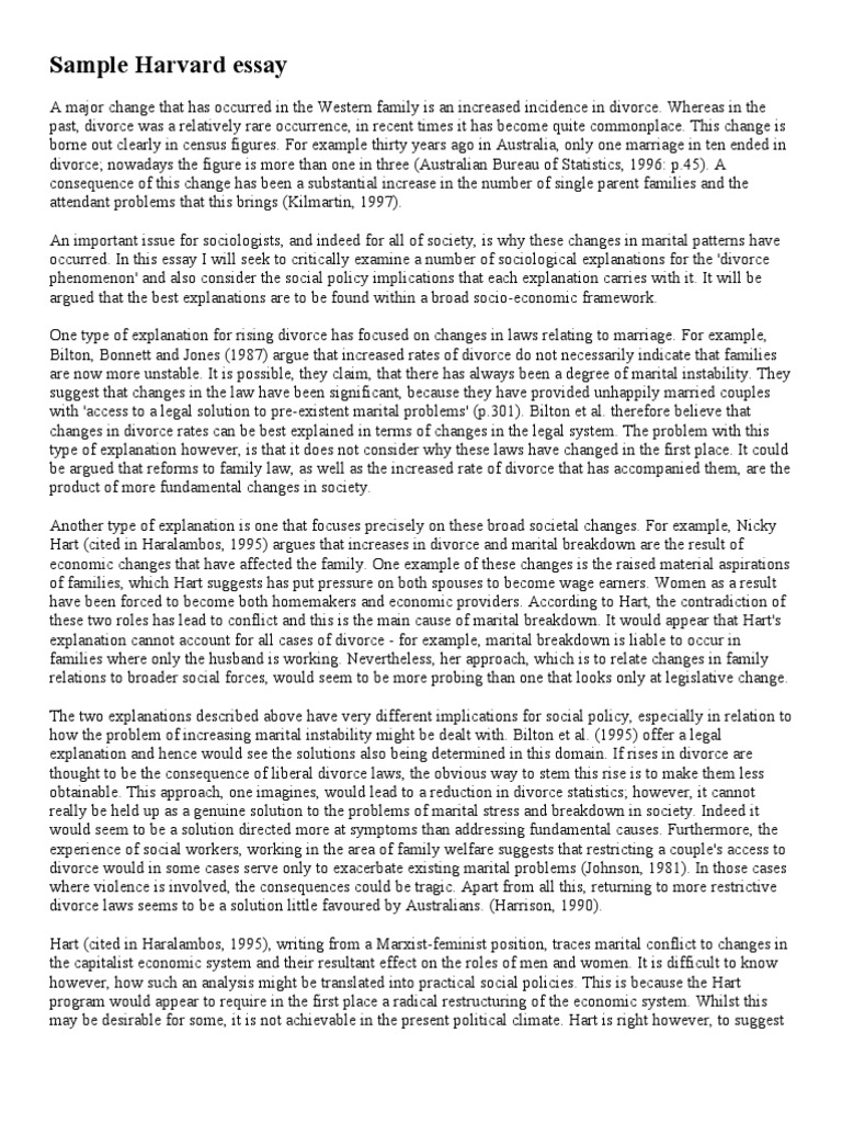 Sample Harvard Essay | PDF