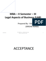 MBA - II Semester - III Legal Aspects of Business (LAB) : Prepared By: Vishal Goel (099240 46460)