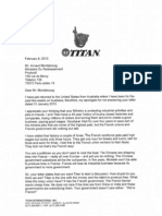 Le Courrier Du PDG de Titan À Arnaud Montebourg