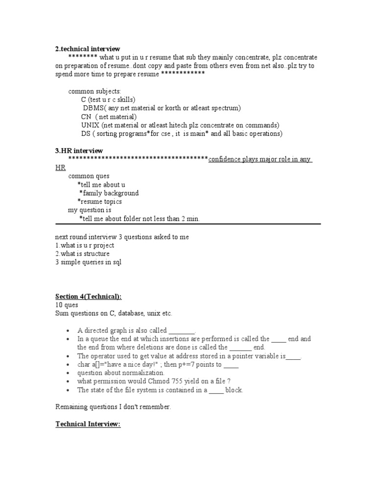 Technical and HR Interview Guide for IBM | PDF
