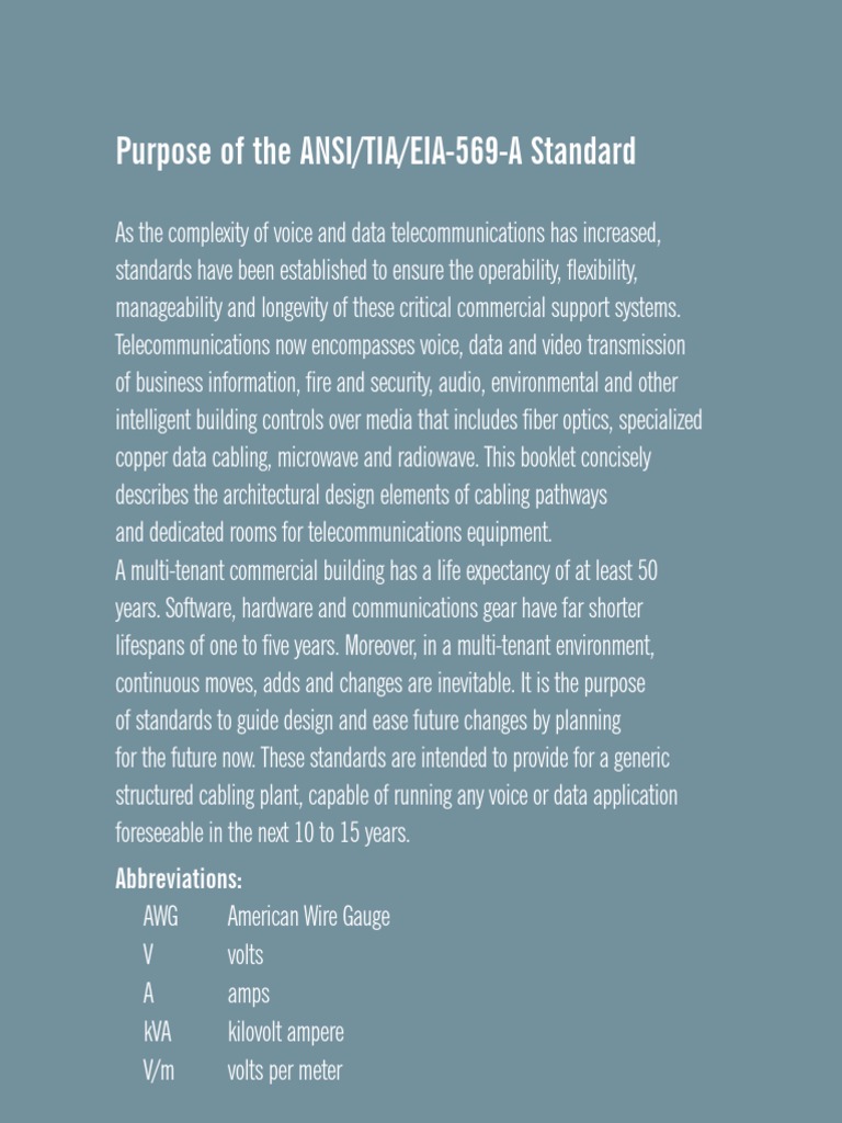 Tia 569-A | PDF | Cable | Telecommunication
