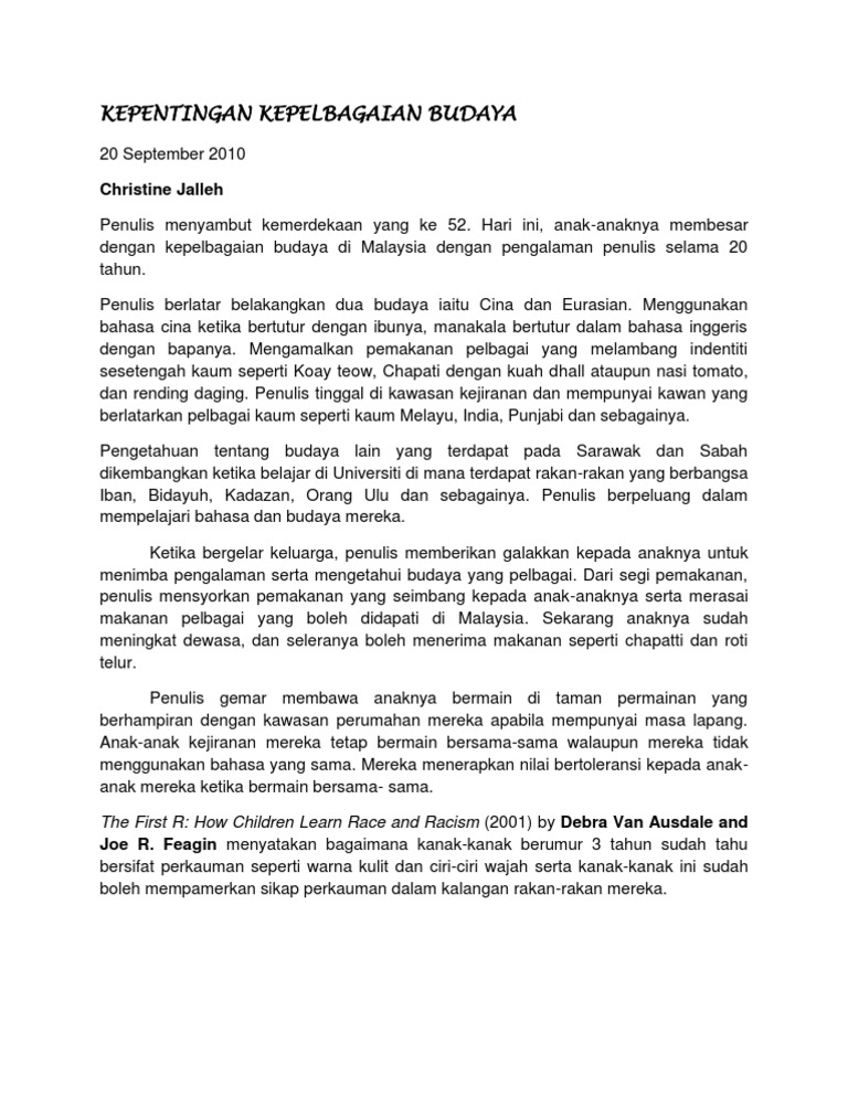 Kepentingan Kepelbagaian Budaya Artikel Pdf