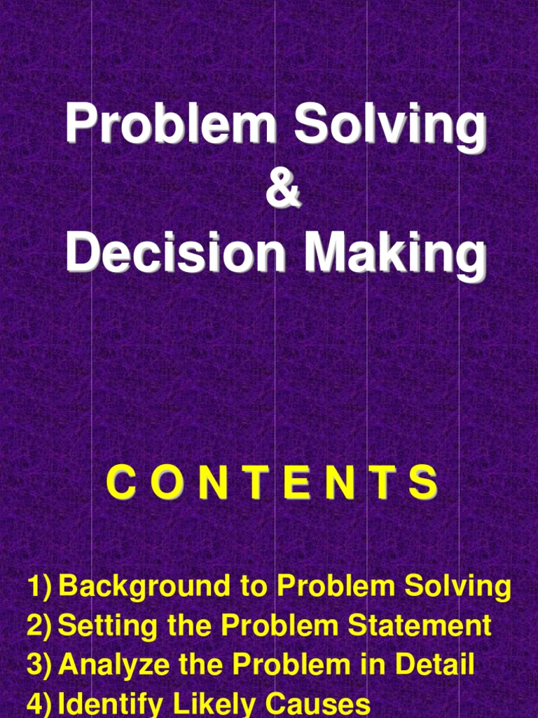 Problem Solving and Decision Making | Download Free PDF | Brainstorming ...