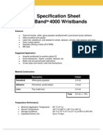 Specification Sheet Z-Band 4000 Wristbands: Features