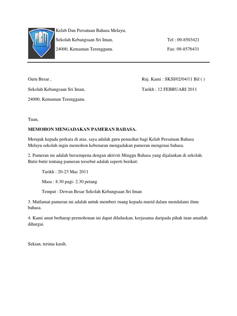 Sk In Bahasa Melayu Surat Rasmi