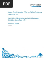 Release Notes - Open Text Extended ECM For SAP Solutions 9.8.0