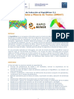 Brochure Taller de Inducción Al RapidMiner 5.1 Minería de Datos y Minería de Textos (DM047)