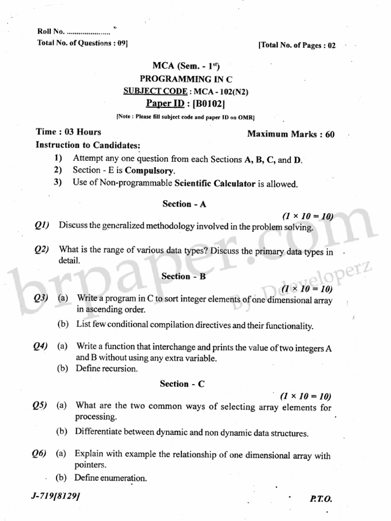 MCA1C (Dec09) | PDF
