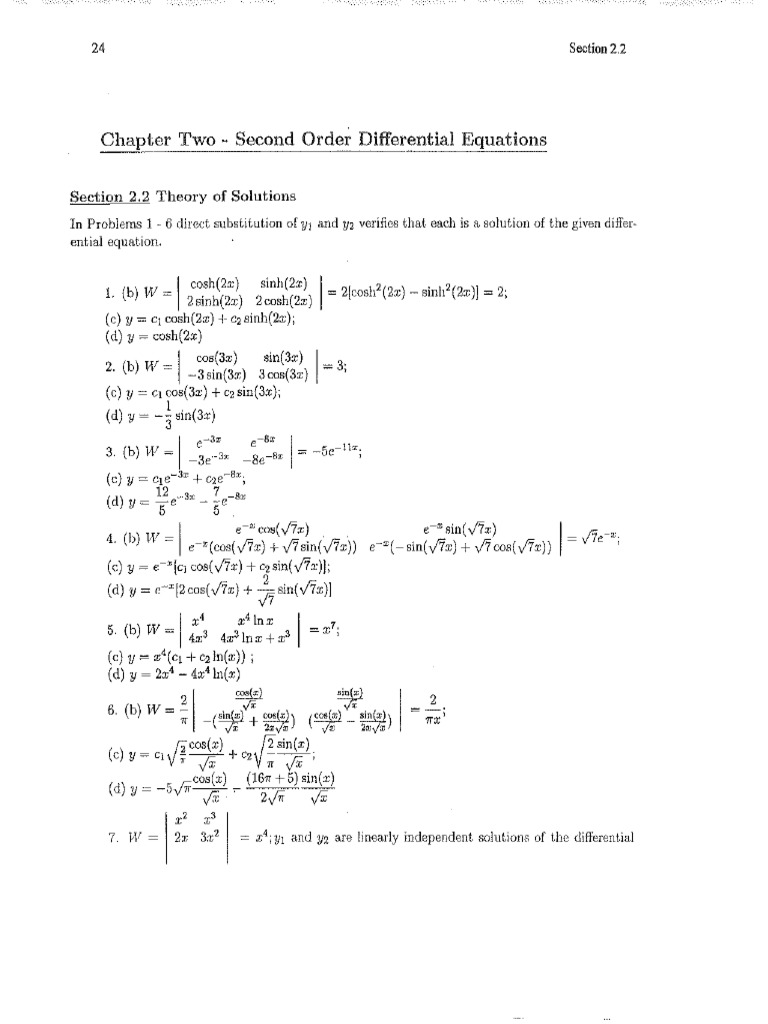 Advanced Engineering Mathematics O Neil Chapter 2 Solutions