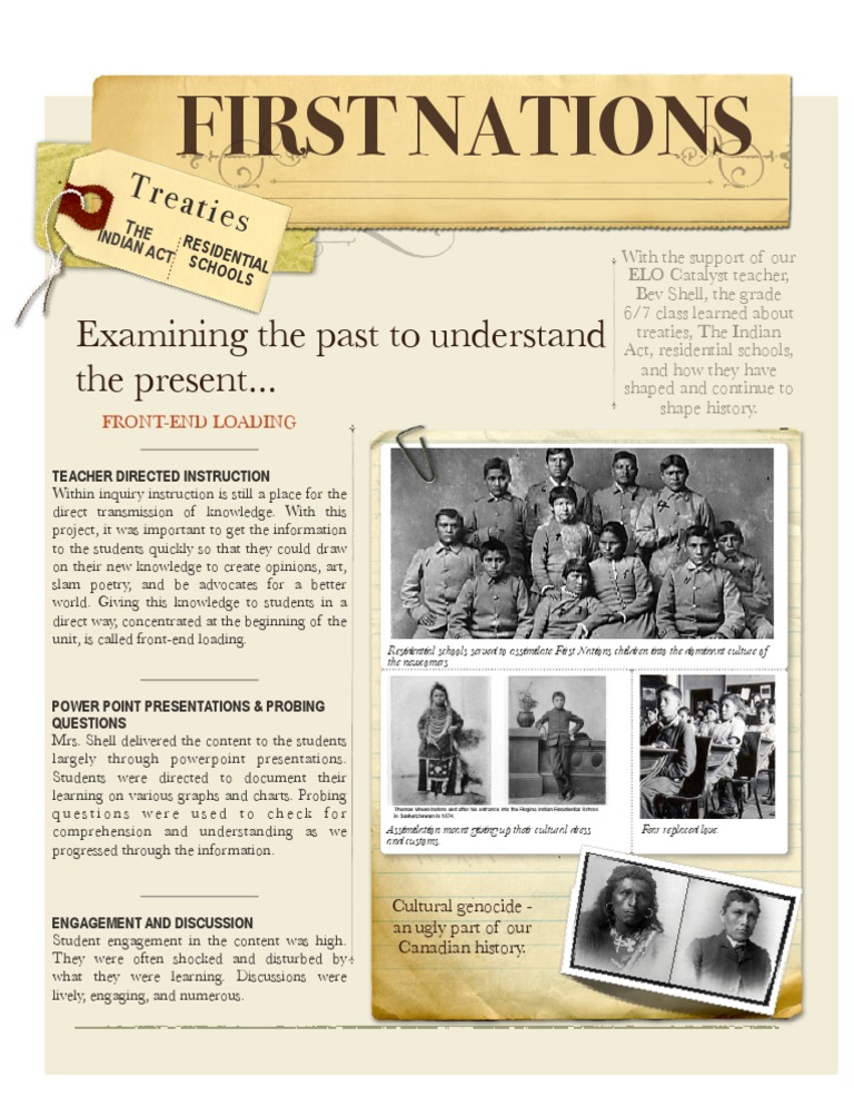 First Nations: Examining The Past To Understand The Present.. | PDF