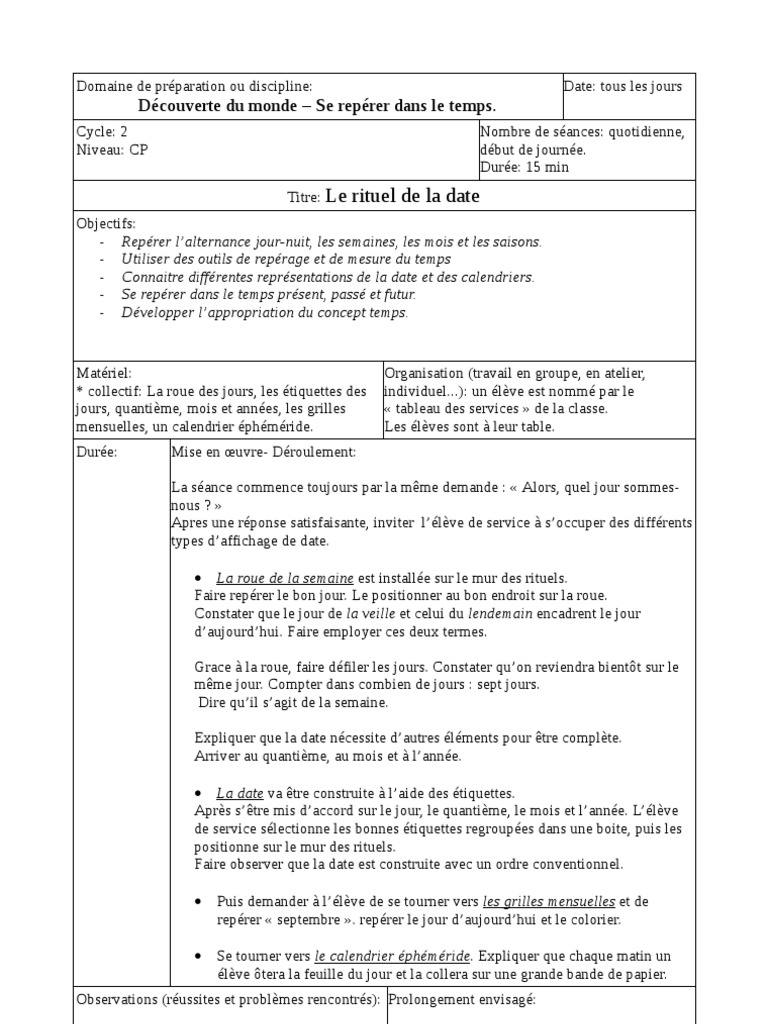 Le Rituel De La Date Doc