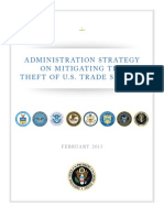 Obama Administration strategy on mitigating theft of U.S. trade secrets