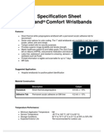 Specification Sheet Z-Band Comfort Wristbands: Features
