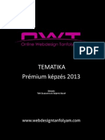 Online Webdesign Tanfolyam Tematika 2013 Prémium képzés
