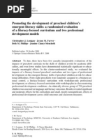 Download Promoting the development of preschool childrensemergent literacy skills a randomized evaluationof a literacy-focused curriculum and two professionaldevelopment models by Elansegaran Thangamani SN126490890 doc pdf