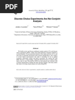 Discrete Choice Experiments Are Not Conjoint Analysis: Jordan J Louviere Terry N Flynn Richard T Carson