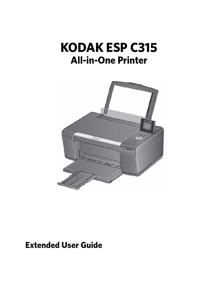 Kodak Esp c315 All in One Printer User Guide Image Scanner Computer