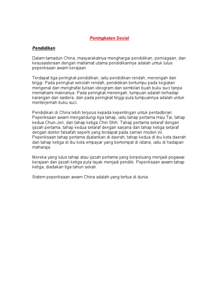 Sistem Pendidikan Tamadun China Pdf