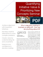 Quantifying Initiative Value & Prioritizing New Concepts Seminar