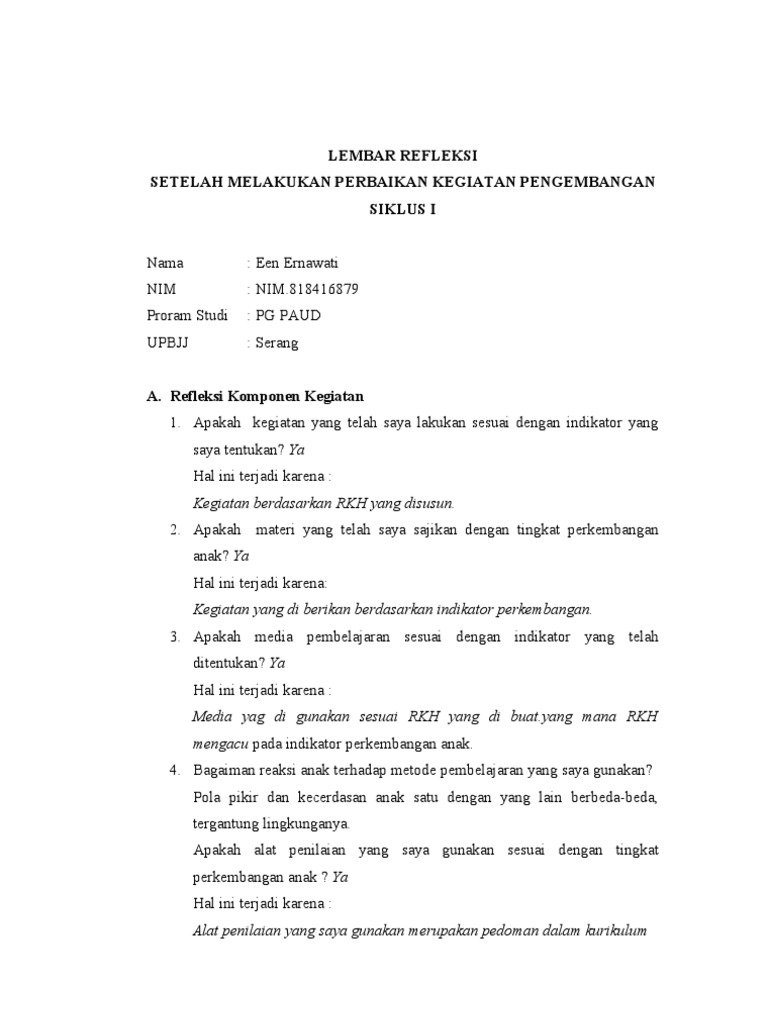 Lembar Refleksi