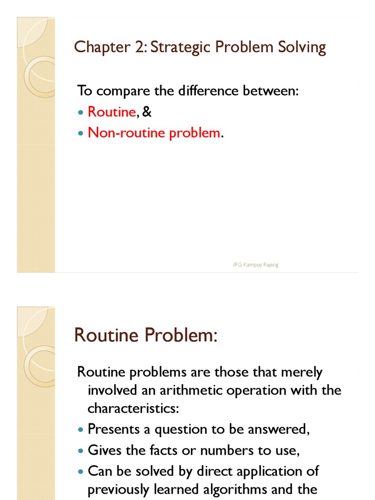 Chapter 2 Routine And Non Routine Problem | Pdf | Systems Science | Academic Discipline Interactions