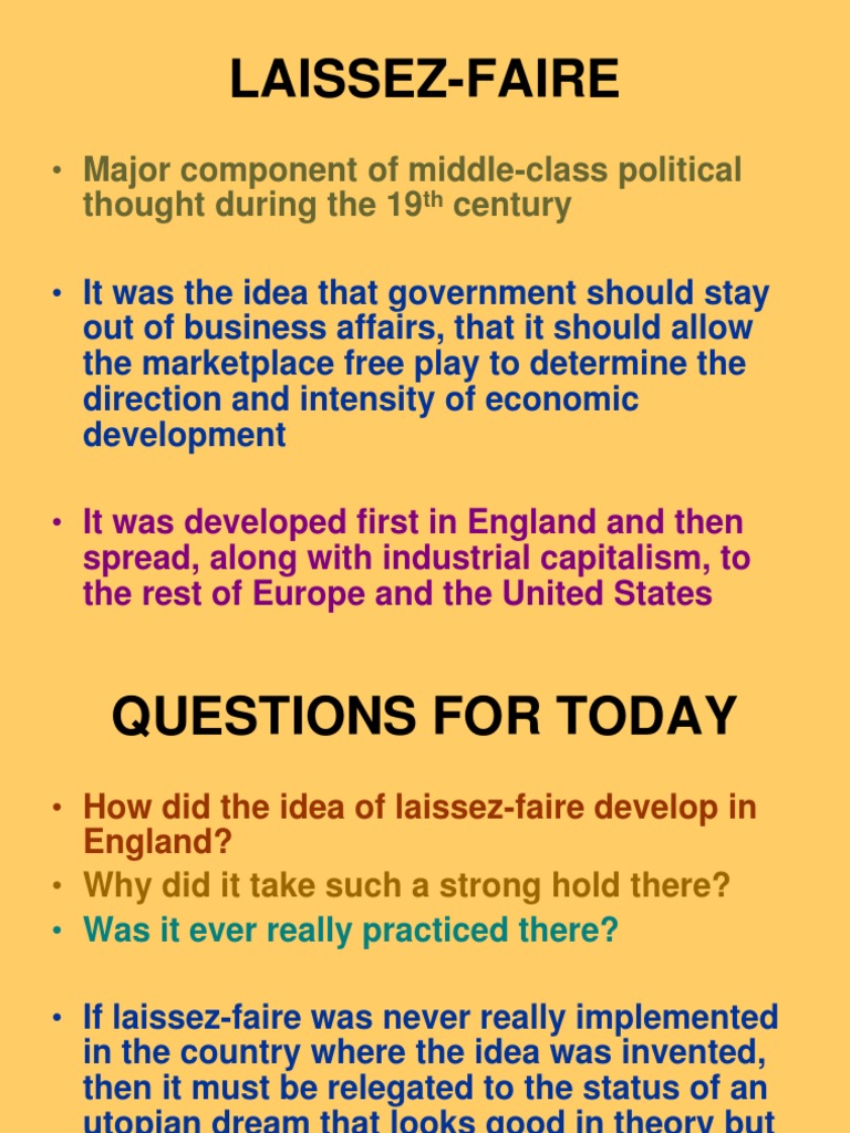 Laissez Faire Concept Laissez Faire Capitalism