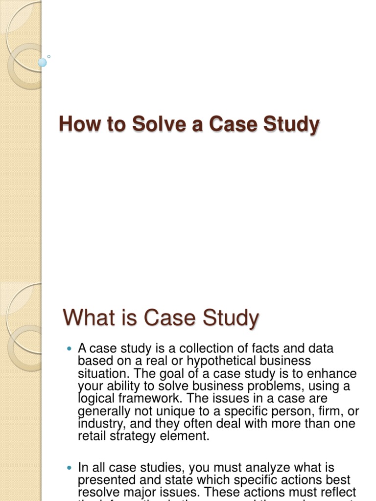 a case study to solve
