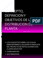 Concepto Definicion y Obj de La Distribucion de Planta