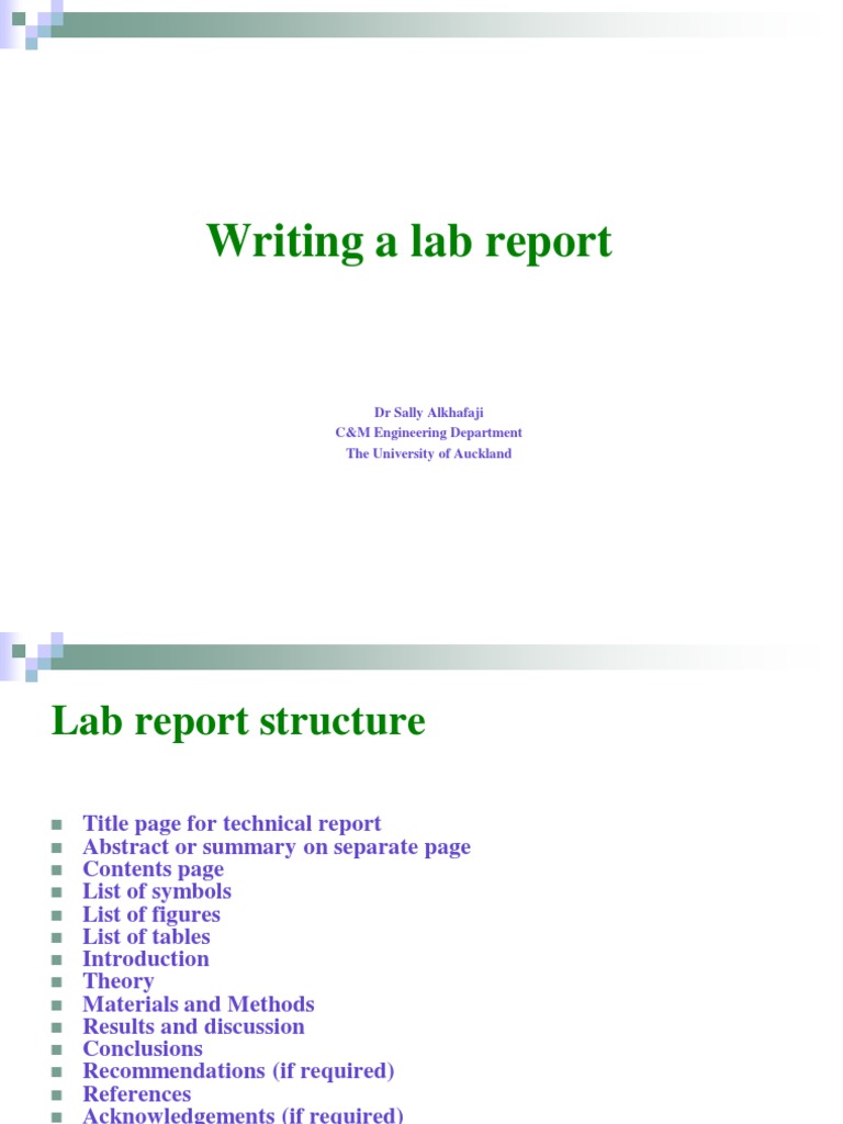 Guidelines on Writing Lab Report | Experiment | Abstract (Summary)