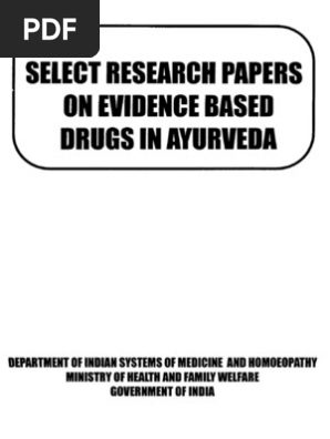 Select Research Papers On Evidence Based Drugs In Ayurveda Ayurveda Memory