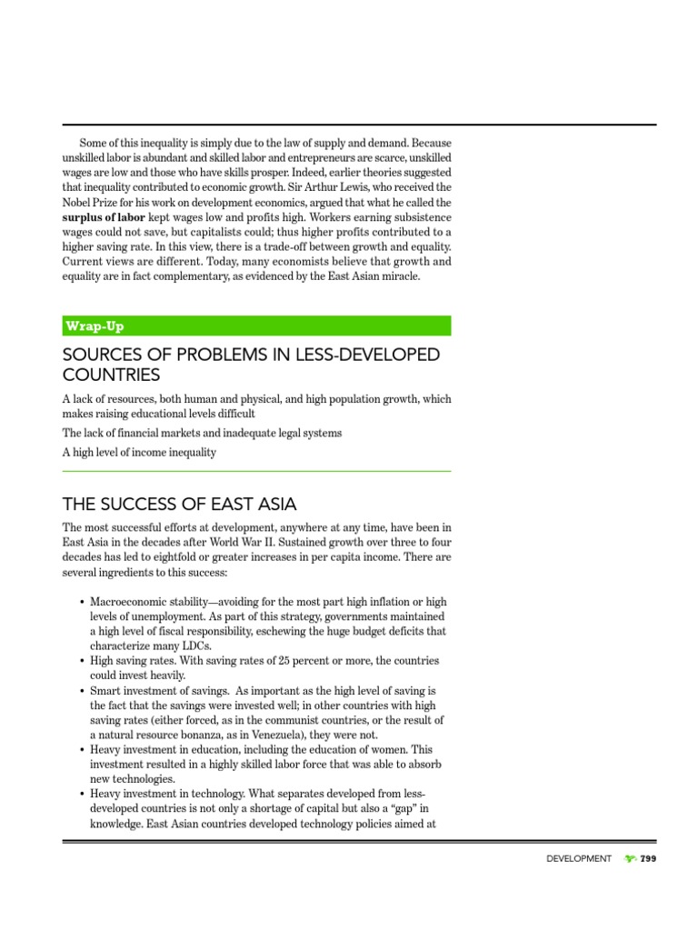 The Success of East Asia by Stiglitz and Walsh Economic Inequality Class & Inequality