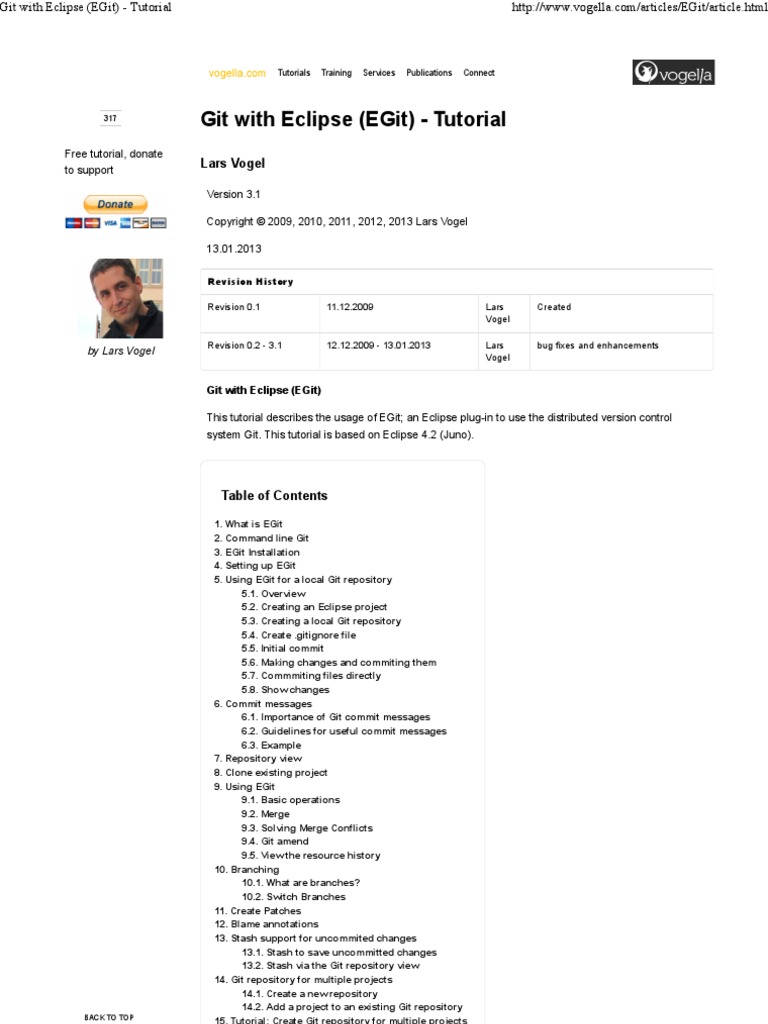 Git With Eclipse (EGit) - Tutorial | PDF | Eclipse (Software) | Version ...