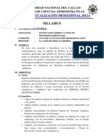 UNC Sillabus Politica de Empresas 2012