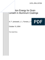 Activation Energy For Grain Growth