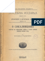 Radojkovic, Borislav M. 1937 - O Sokalnicima - Rasprava Iz Socijalnih Odnosa U Staroj Srpskoj Drzavi Srednjeg Veka
