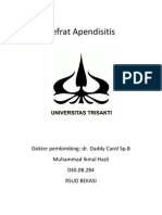 Refrat Apendisitis: Dokter Pembimbing: Dr. Daddy Carol SP.B Muhammad Ikmal Hazli 030.08.284 Rsud Bekasi